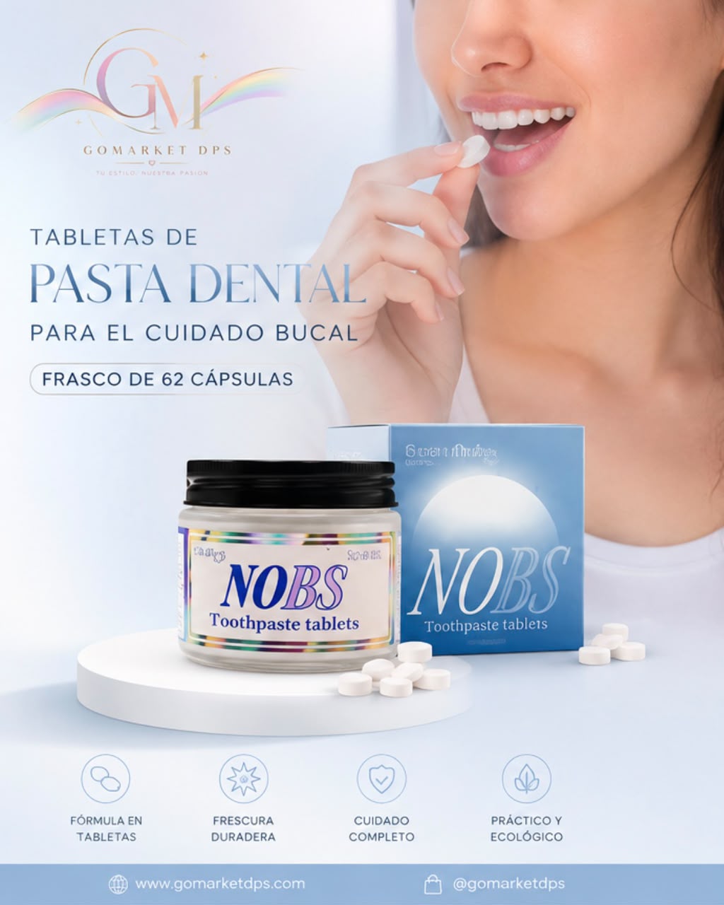 🦷✨ Tabletas de Pasta Dental para el Cuidado Bucal